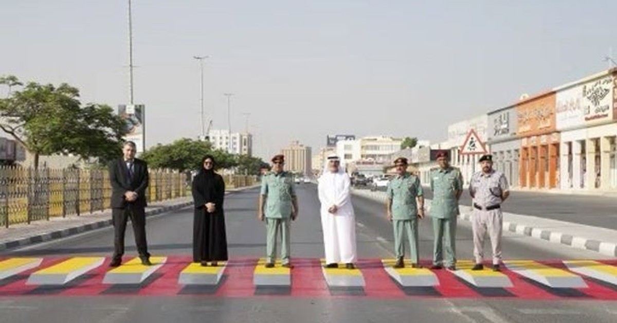 New 3D zebra crossing creates an optical illusion in Dubai