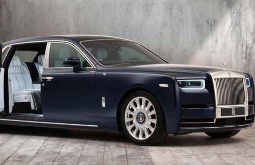 Specially commissioned Rolls Royce Phantom gets hand-sewn floral patterns