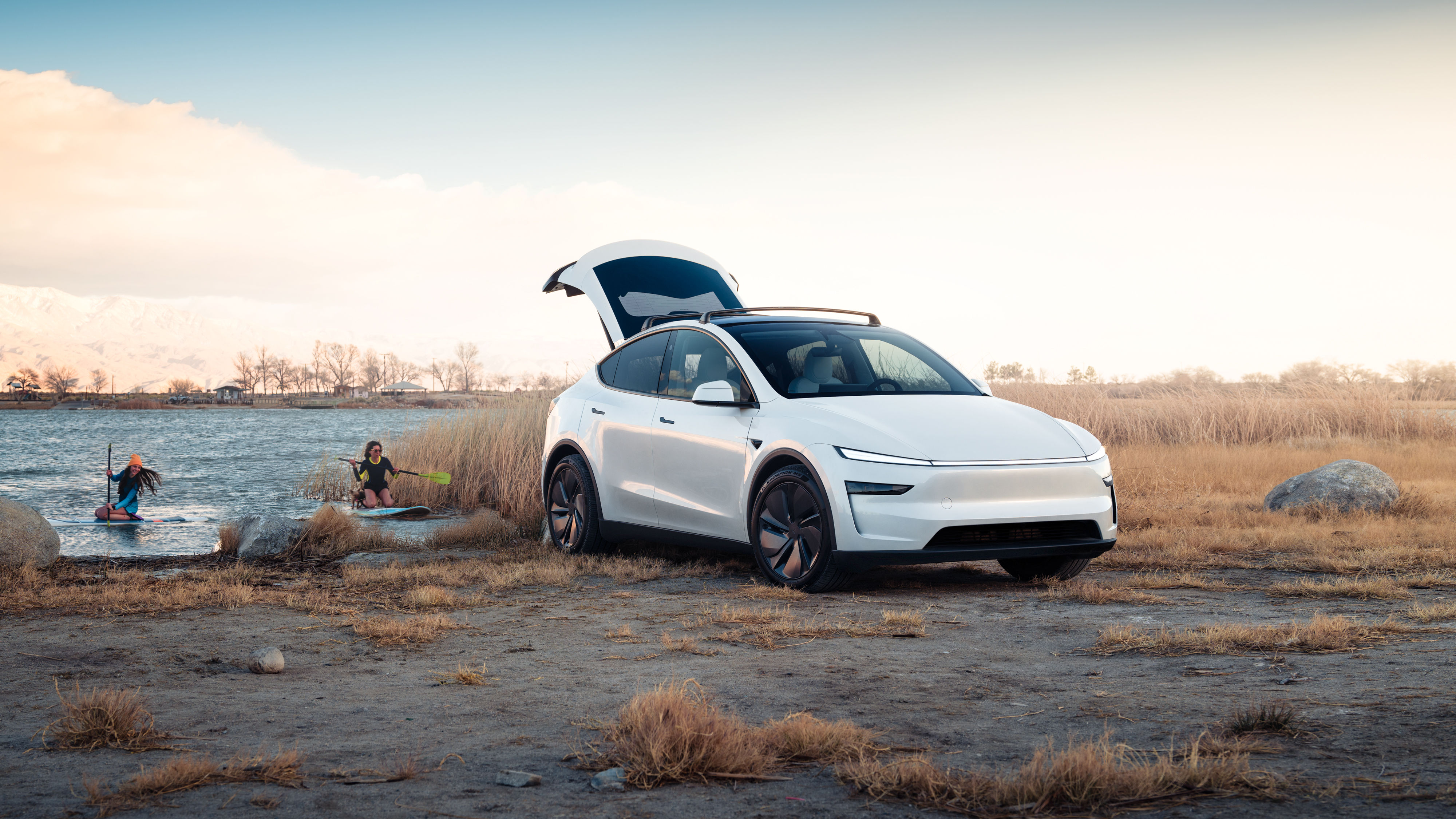 Tesla Model Y camping