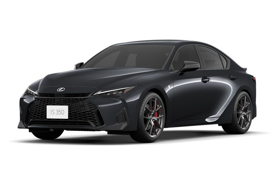 Lexus IS 350 black sedan with sporty design and alloy wheels