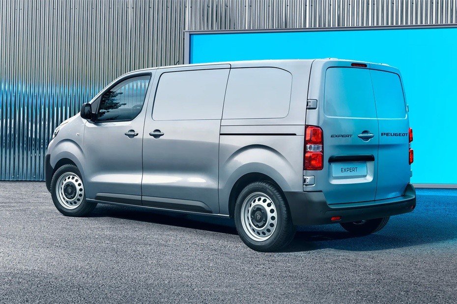 Peugeot Expert rear side view highlighting practical design and cargo space