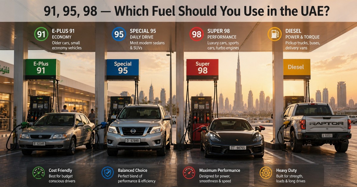 The Complete Guide to Fuel Types in the UAE: 91, 95, 98 and Beyond – Which Fuel Should You Use?