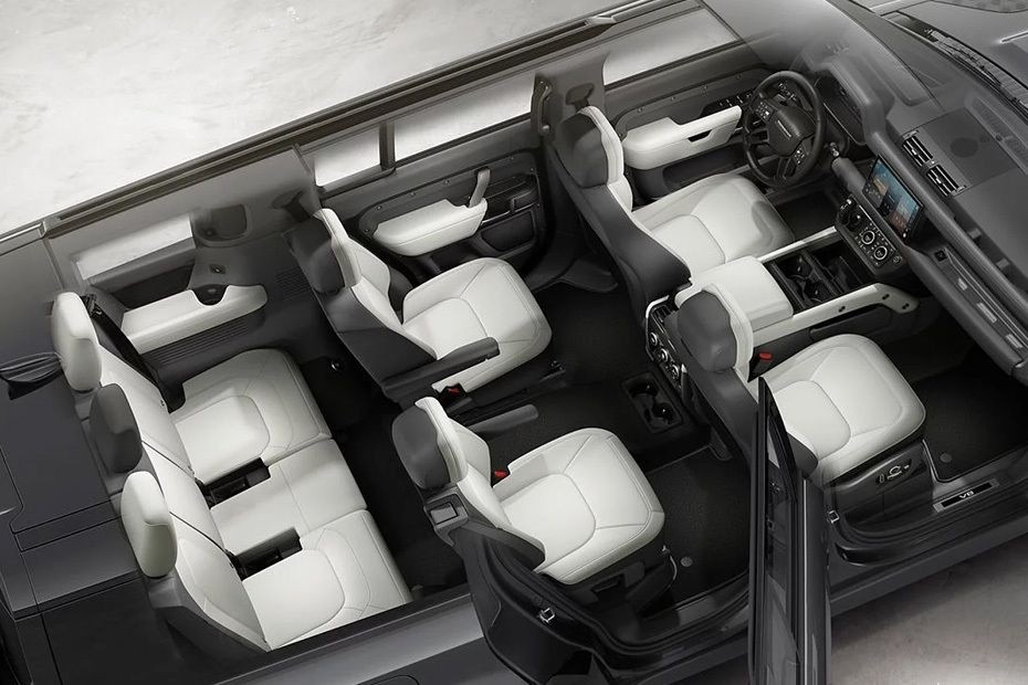 Land Rover Defender 130 spacious three-row interior layout