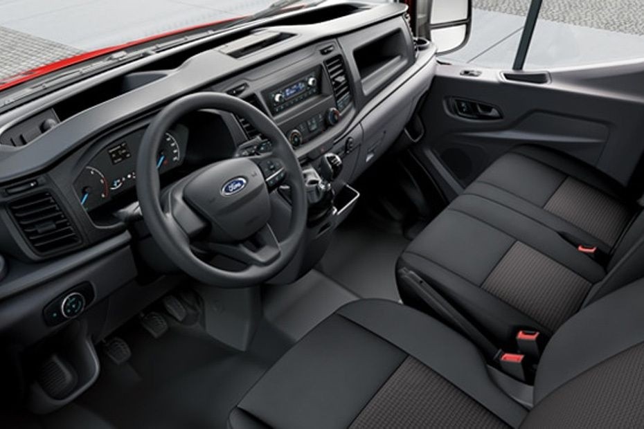 Ford Transit interior with practical dashboard layout