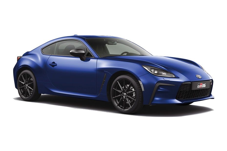 Toyota GR86 sporty coupe with sleek blue exterior and driver-focused performance styling
