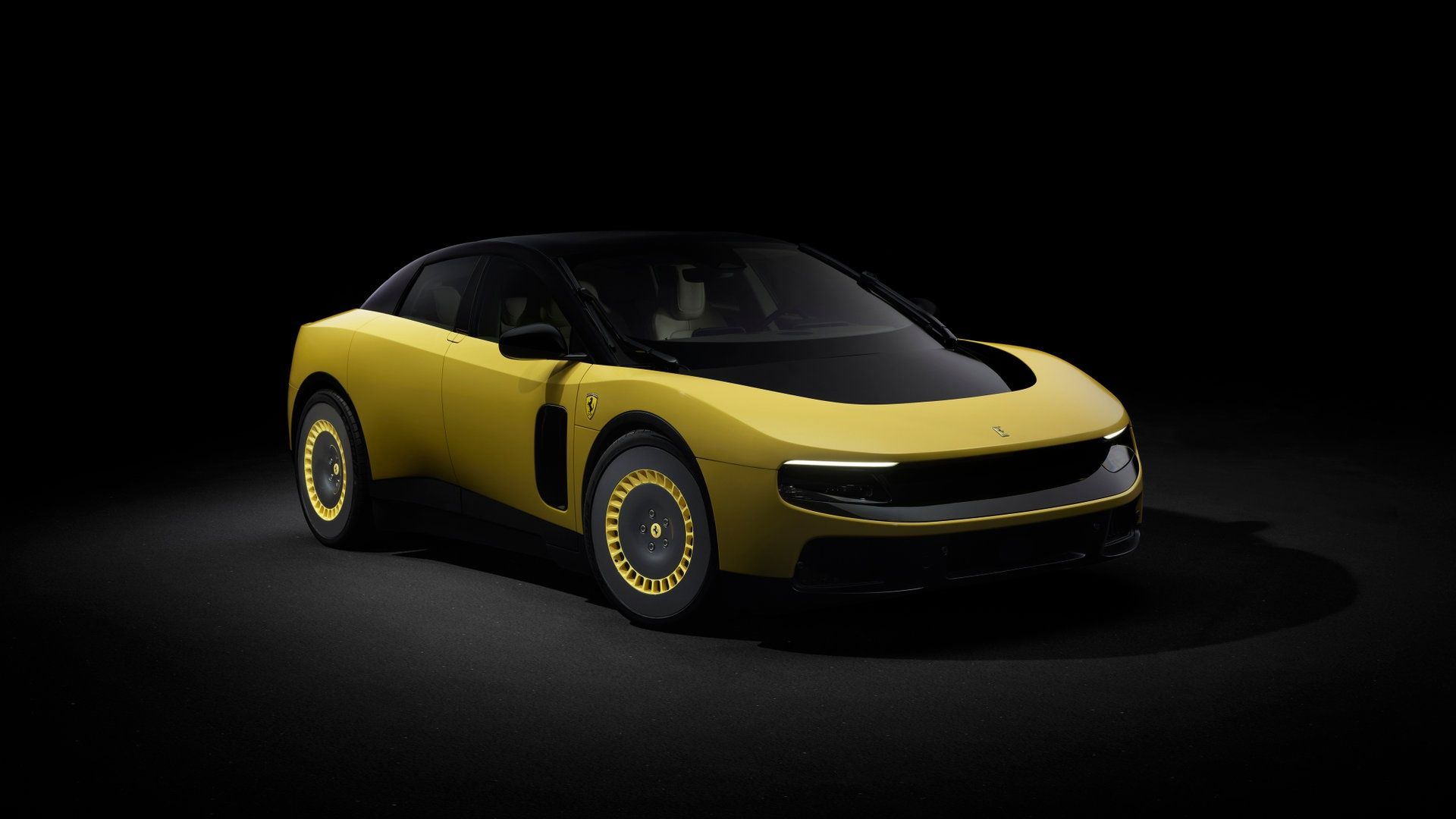 Ferrari Luce futuristic exterior with sleek electric design and signature Ferrari styling