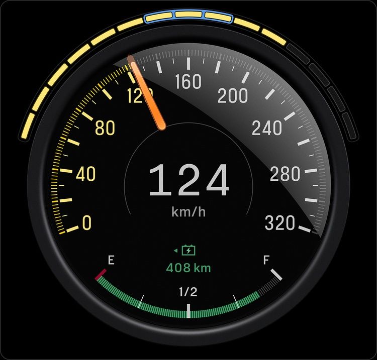 Ferrari Luce digital instrument cluster with EV range and performance display