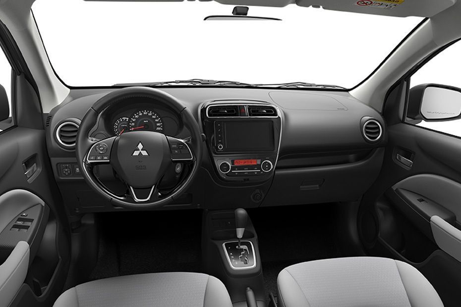 Mitsubishi Attrage interior with touchscreen infotainment system