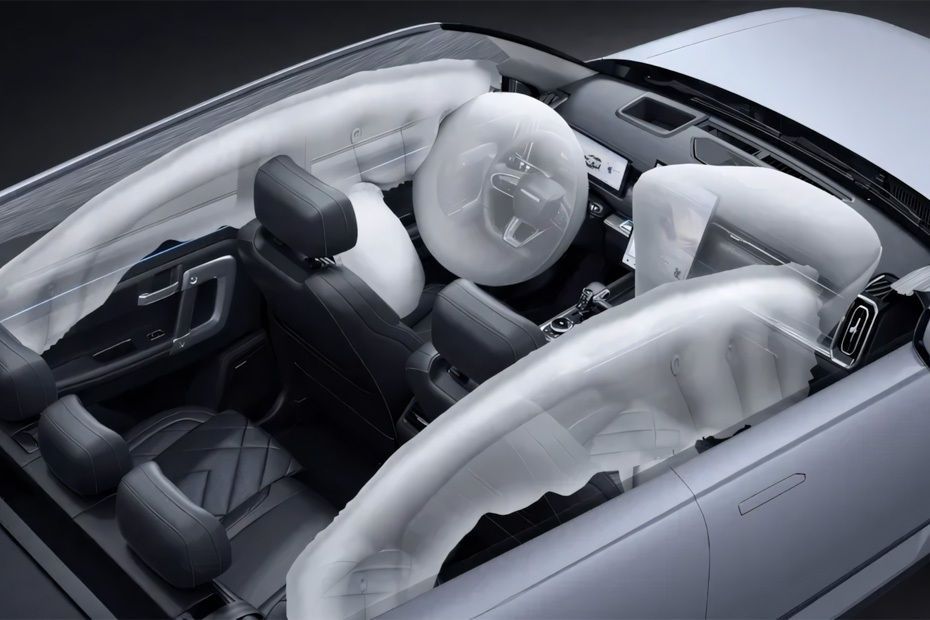 Jaecoo J5 interior displaying comprehensive airbag coverage and advanced safety features