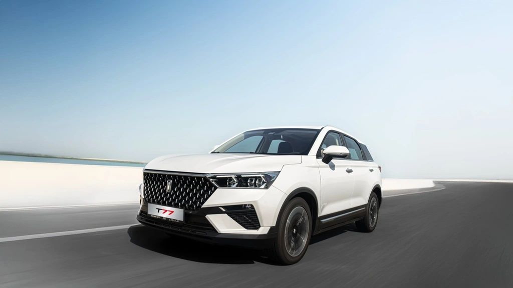 Bestune T77 compact SUV showcasing dynamic road performance.
