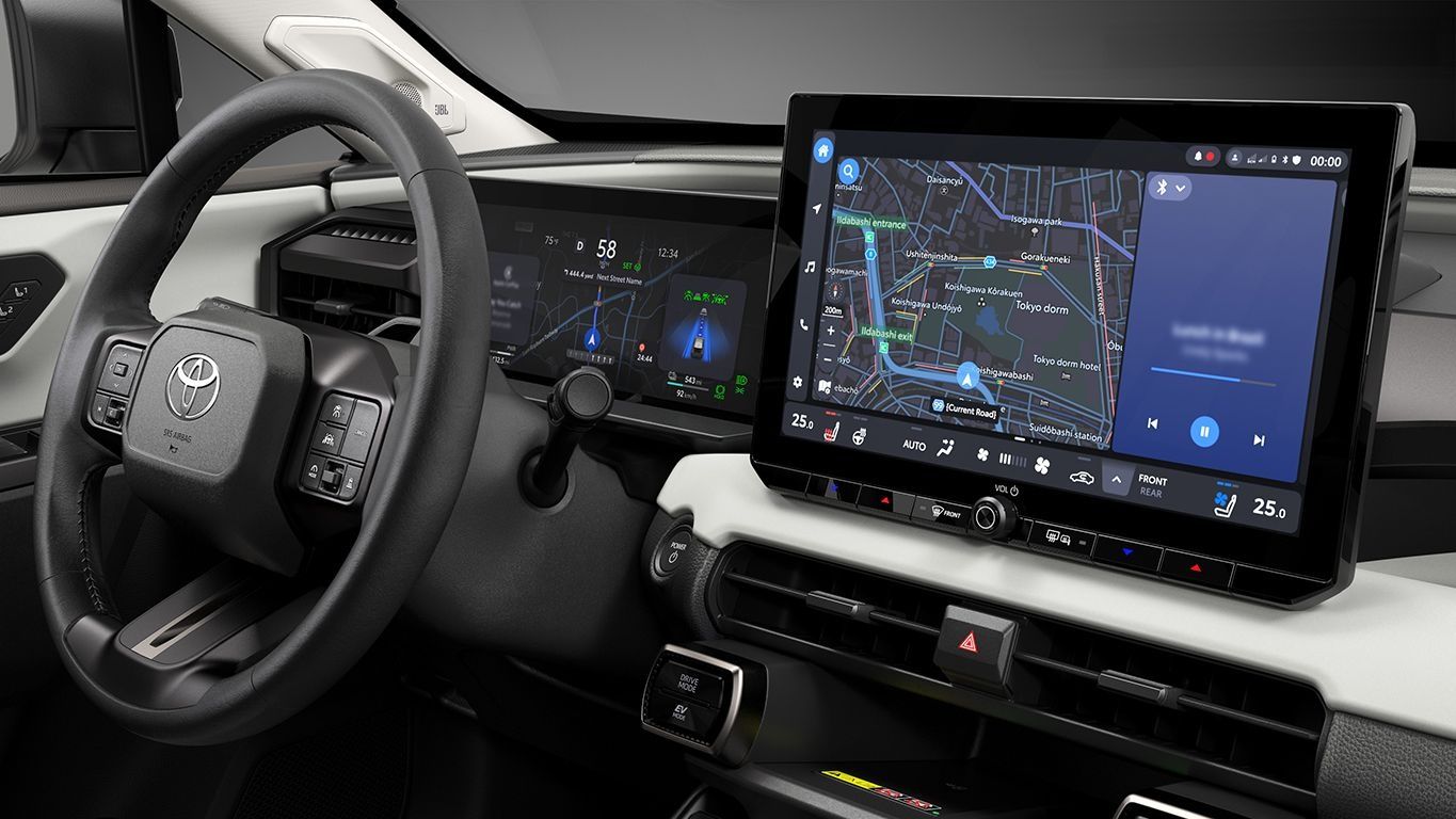 2026 Toyota RAV4 dashboard with 12.3-inch driver display and 10.5-inch touchscreen