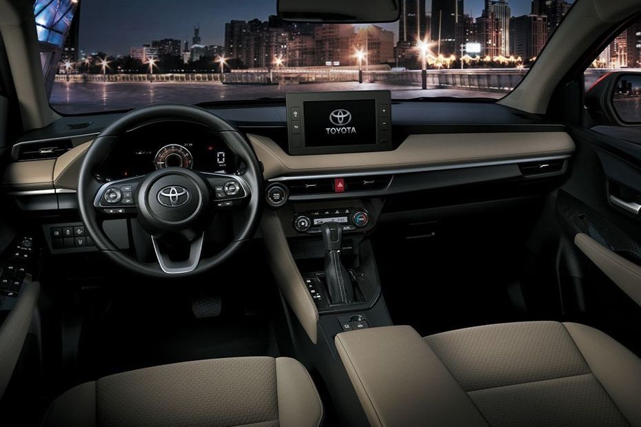 2026 Toyota Yaris dashboard with touchscreen infotainment system