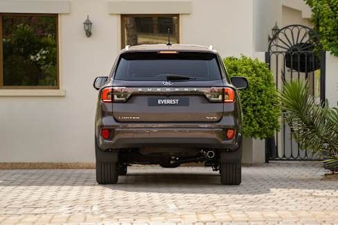 Ford Everest rear view showcasing its bold SUV design