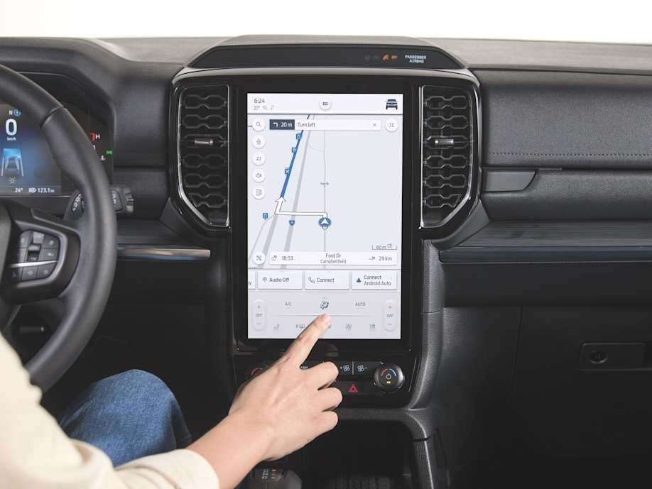 Ford Everest 12-inch touchscreen with navigation and smartphone connectivity