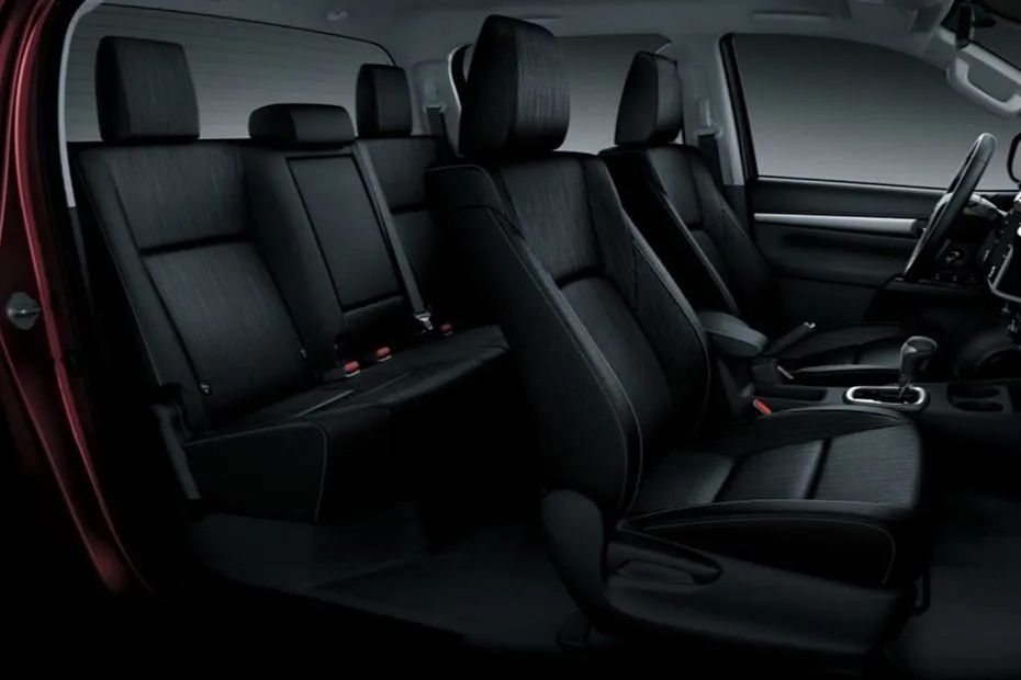 Toyota Hilux cabin with spacious front and rear seating layout