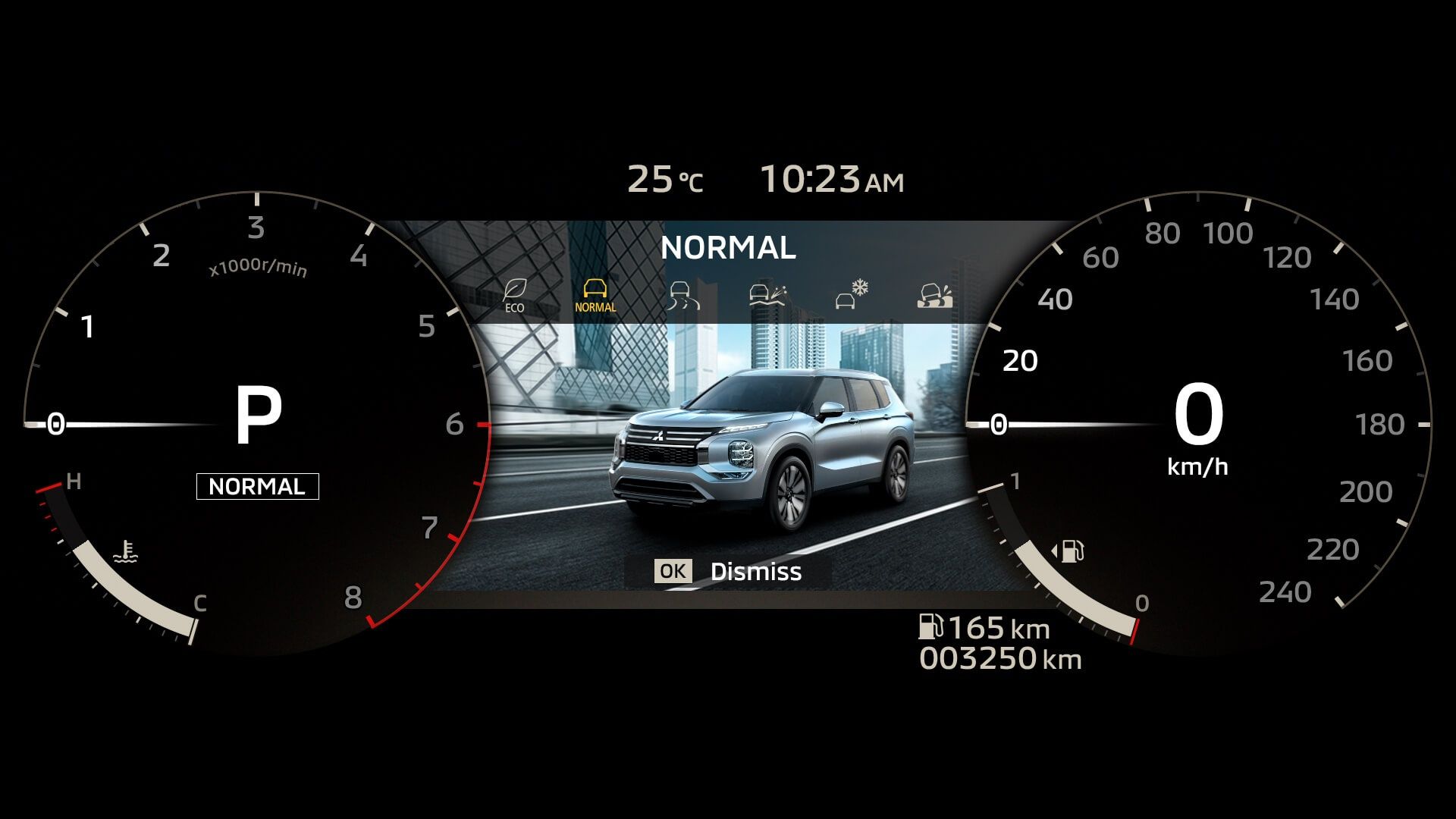 Mitsubishi Outlander digital driver display