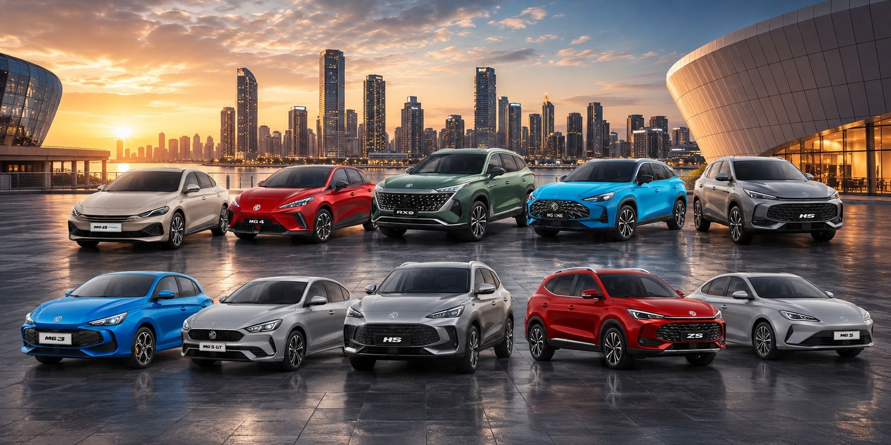 Mg lineup with SUVs and sedans