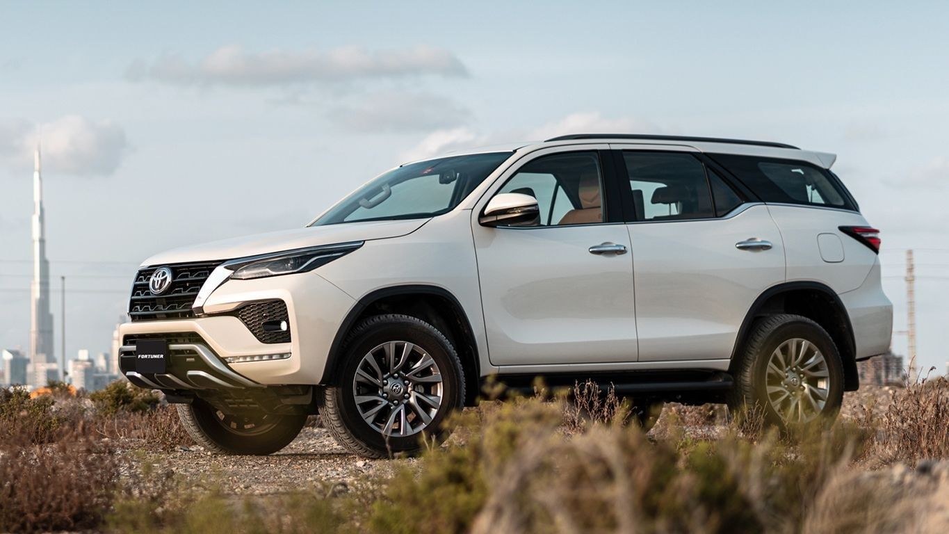 Toyota Fortuner side profile in white