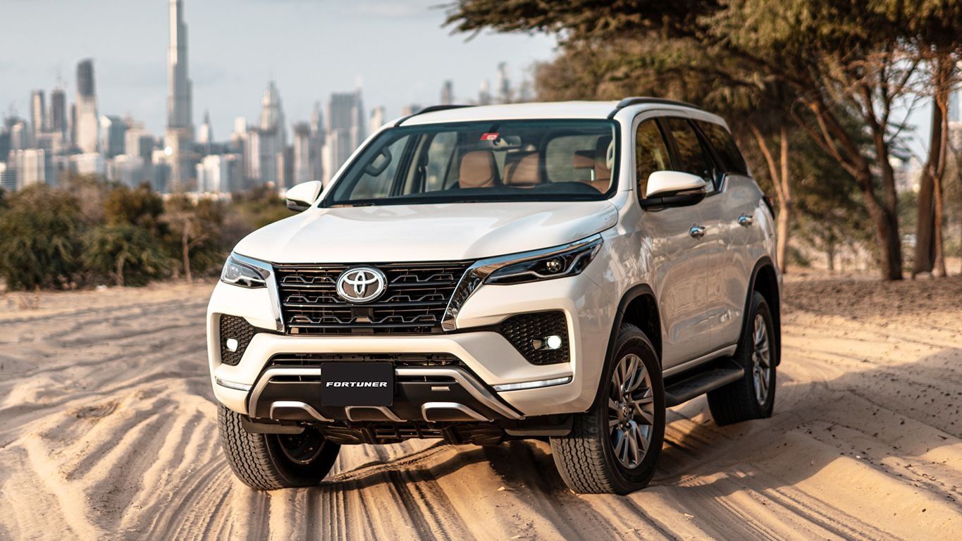 Toyota Fortuner front view on sand