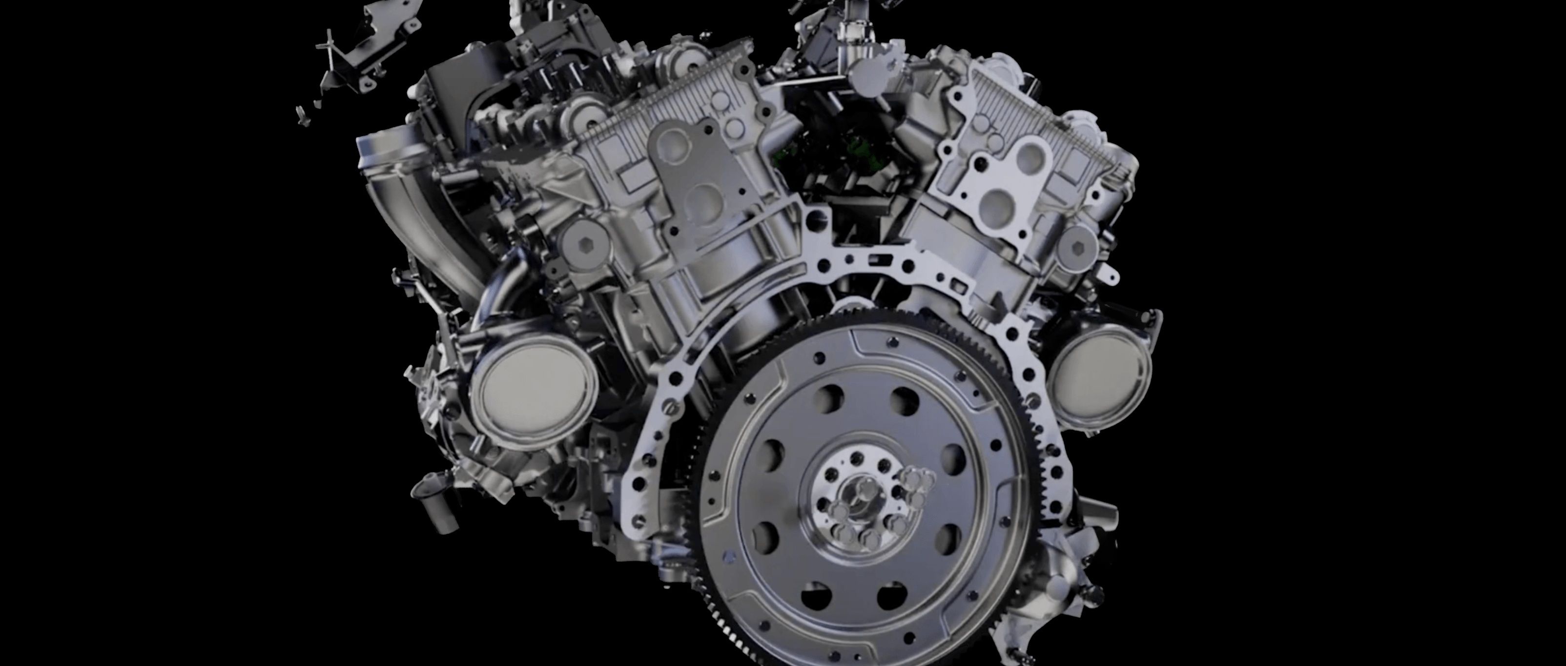 Nissan Patrol twin-turbo V6 engine showcasing