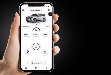 Toyota Land Cruiser smartphone app with remote vehicle control and connected features