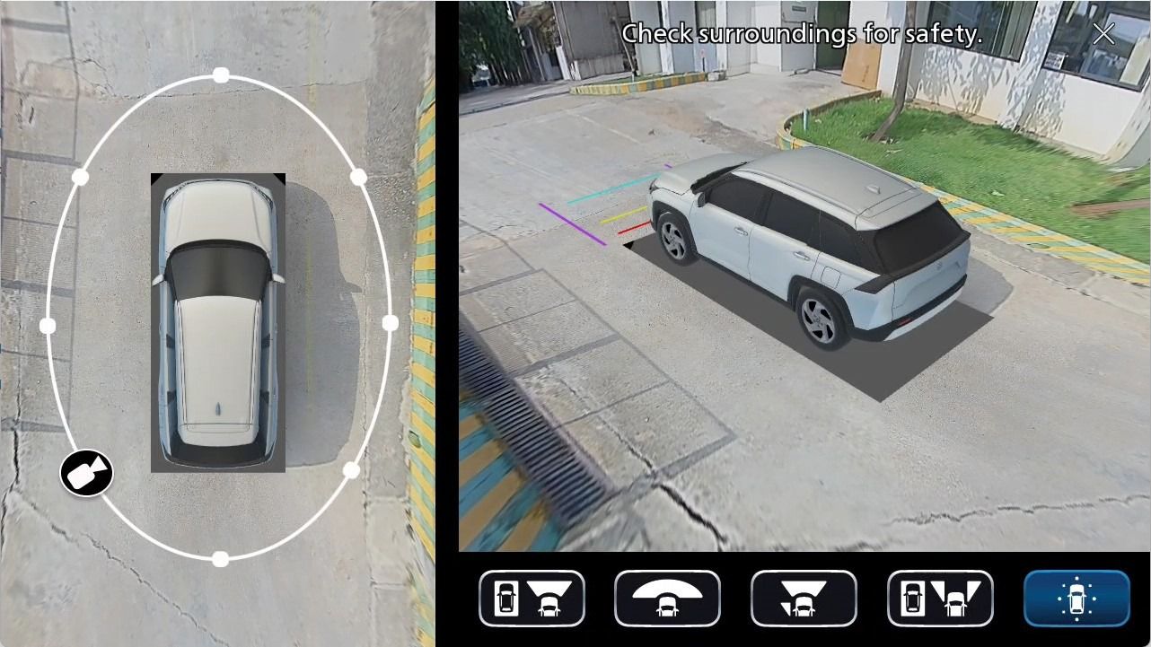 Suzuki Across Hybrid 360-degree surround-view camera system with parking assist display