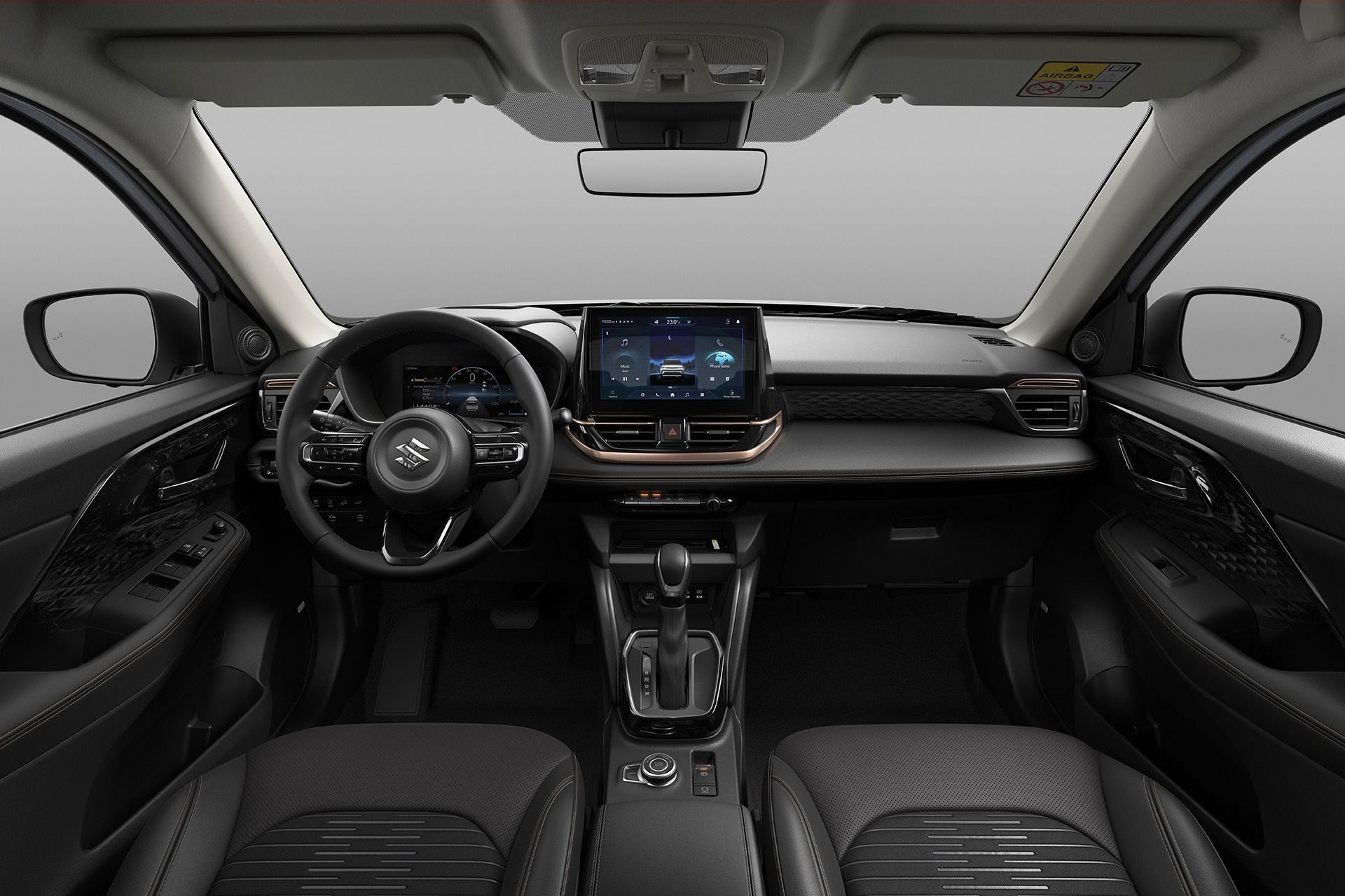 Suzuki Across Hybrid premium cabin with panoramic dashboard and 10.1-inch infotainment display