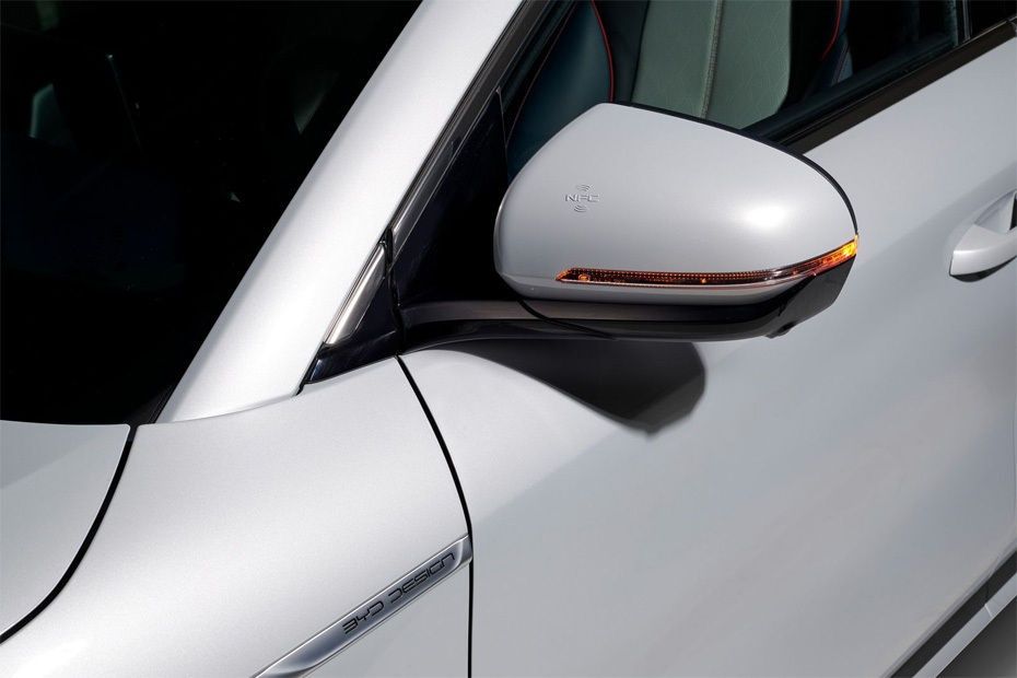 BYD Atto 3 exterior side mirror with integrated turn indicator and NFC keyless entry feature