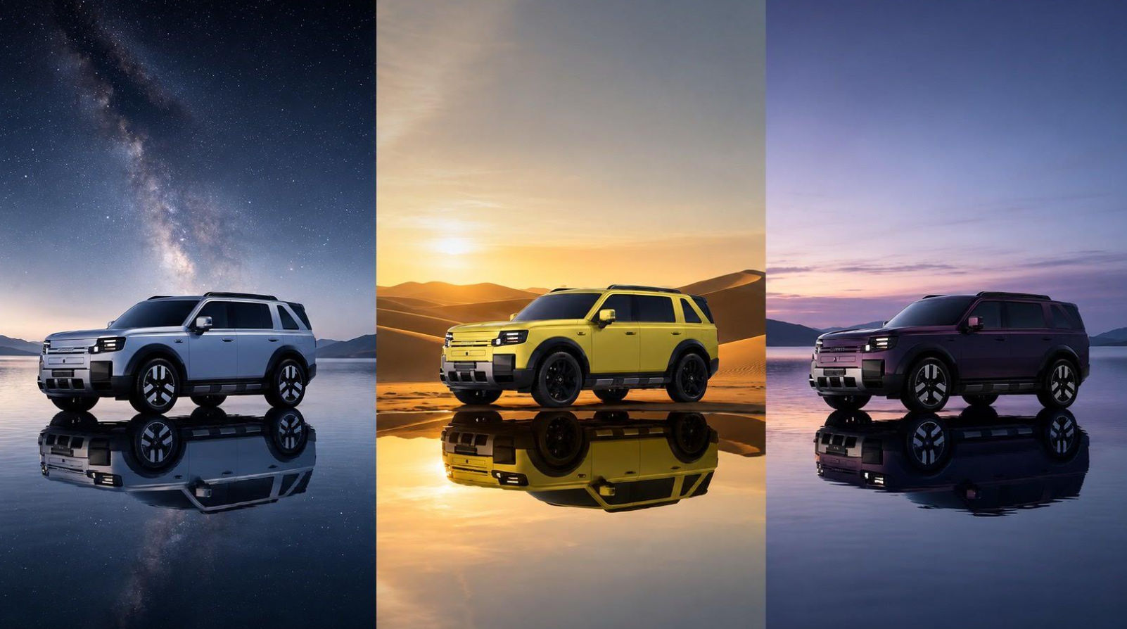 Freelander 8 SUV in three exterior colours