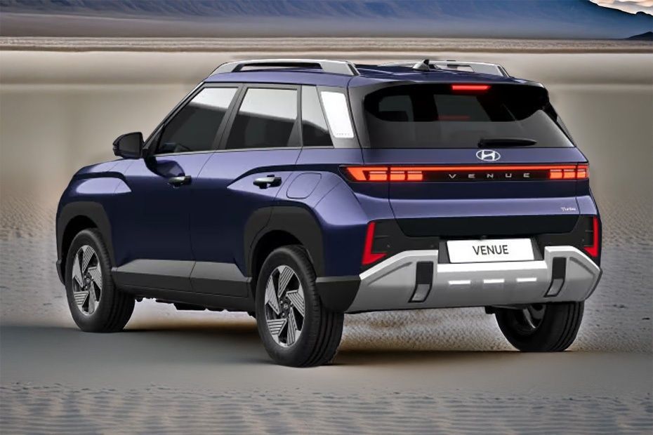 2026 Hyundai Venue rear three-quarter view showcasing LED taillights and bold styling