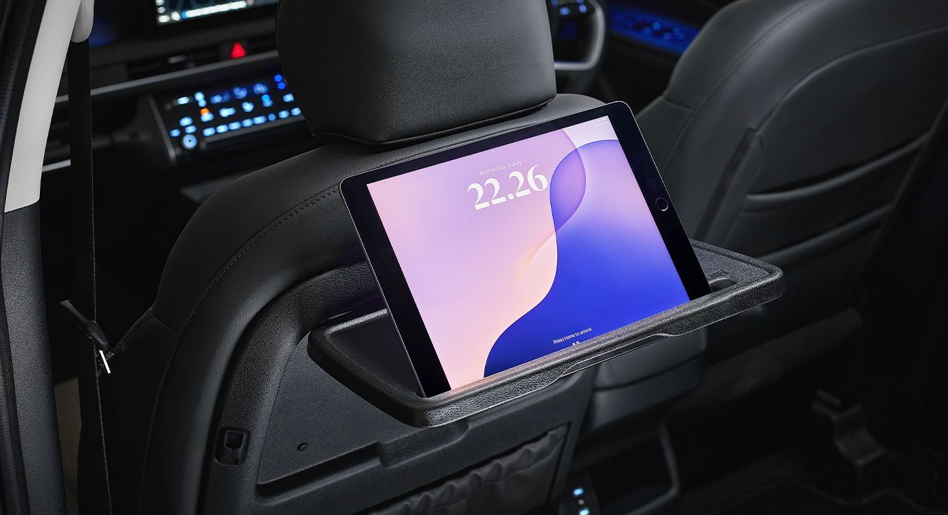 Hyundai Stargazer seatback table with tablet holder