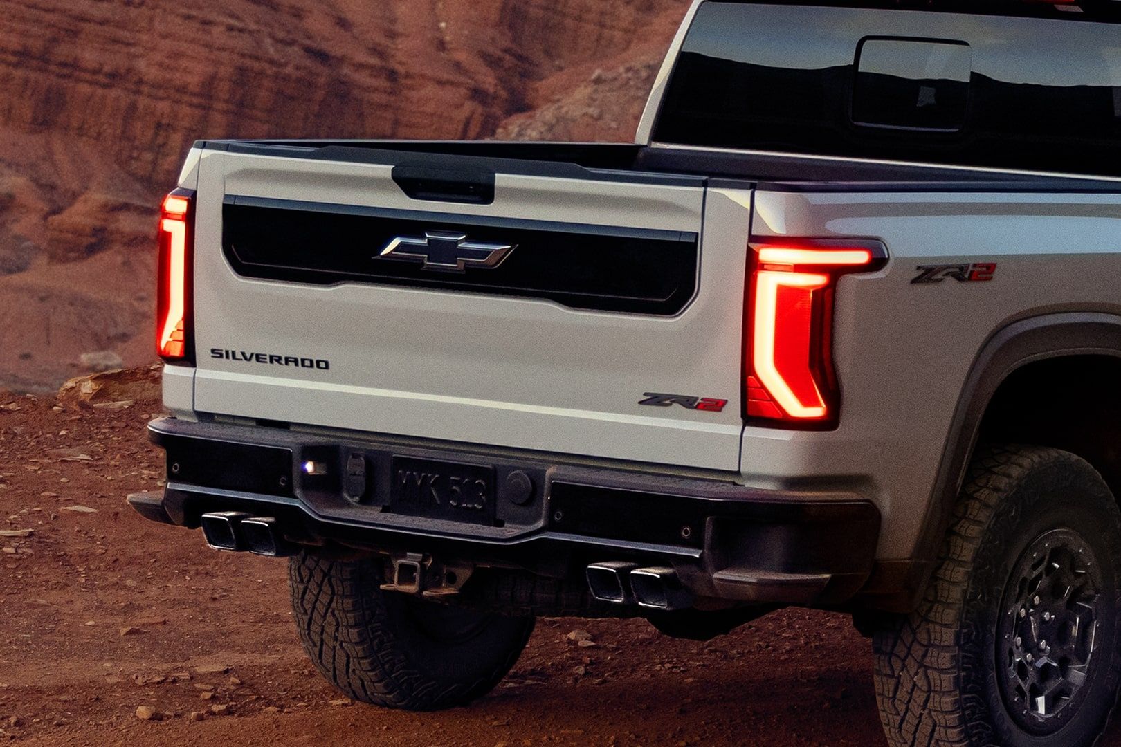 2027 Chevrolet Silverado 1500 ZR2 rear view with LED taillights