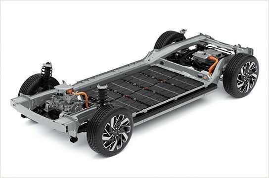 Hyundai IONIQ 5 E-GMP platform with battery and electric drivetrain