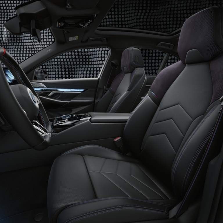 BMW i5 front seats and premium cabin interior