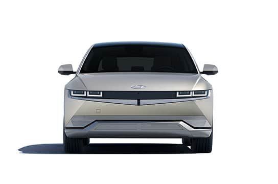 Hyundai IONIQ 5 front view showcasing its Parametric Pixel LED design