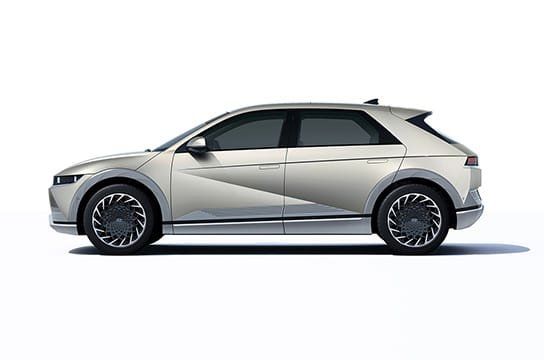 Hyundai IONIQ 5 side profile showcasing its distinctive exterior design and alloy wheels
