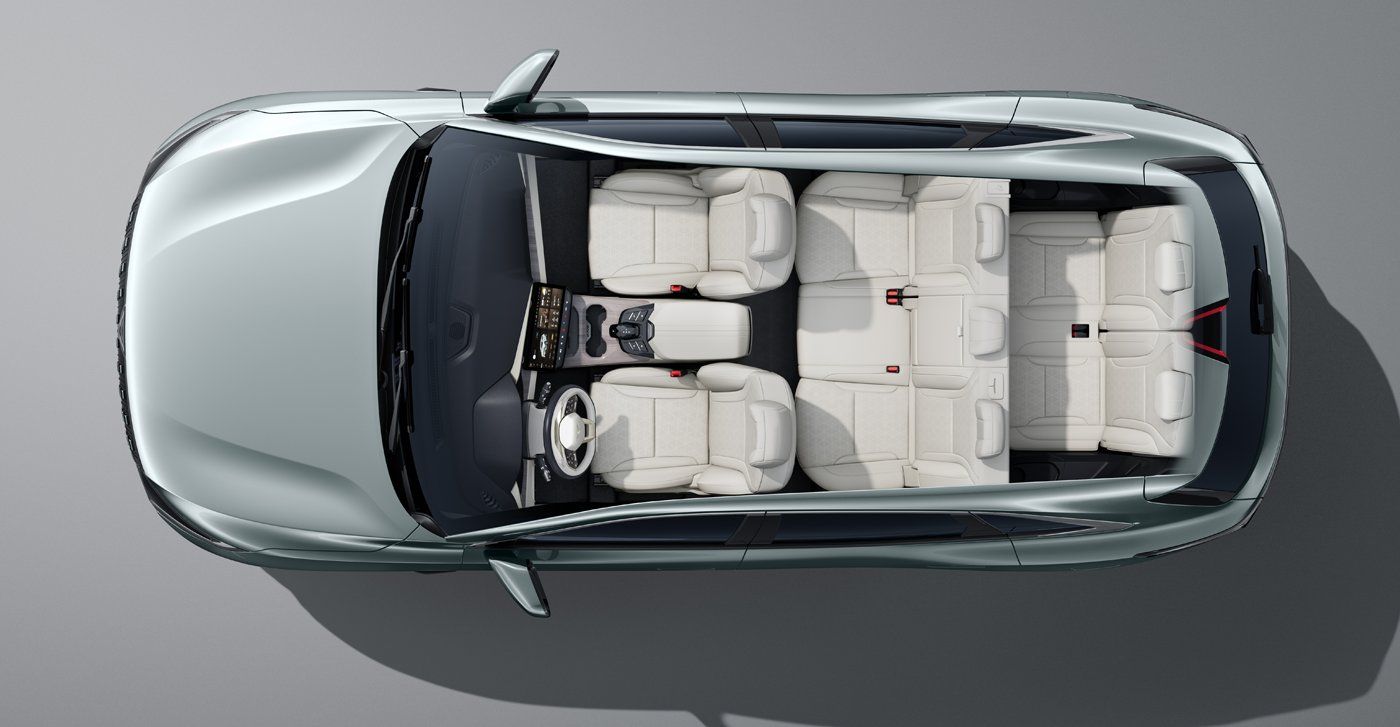 Kaiyi X7 panoramic view showing its spacious three-row cabin.