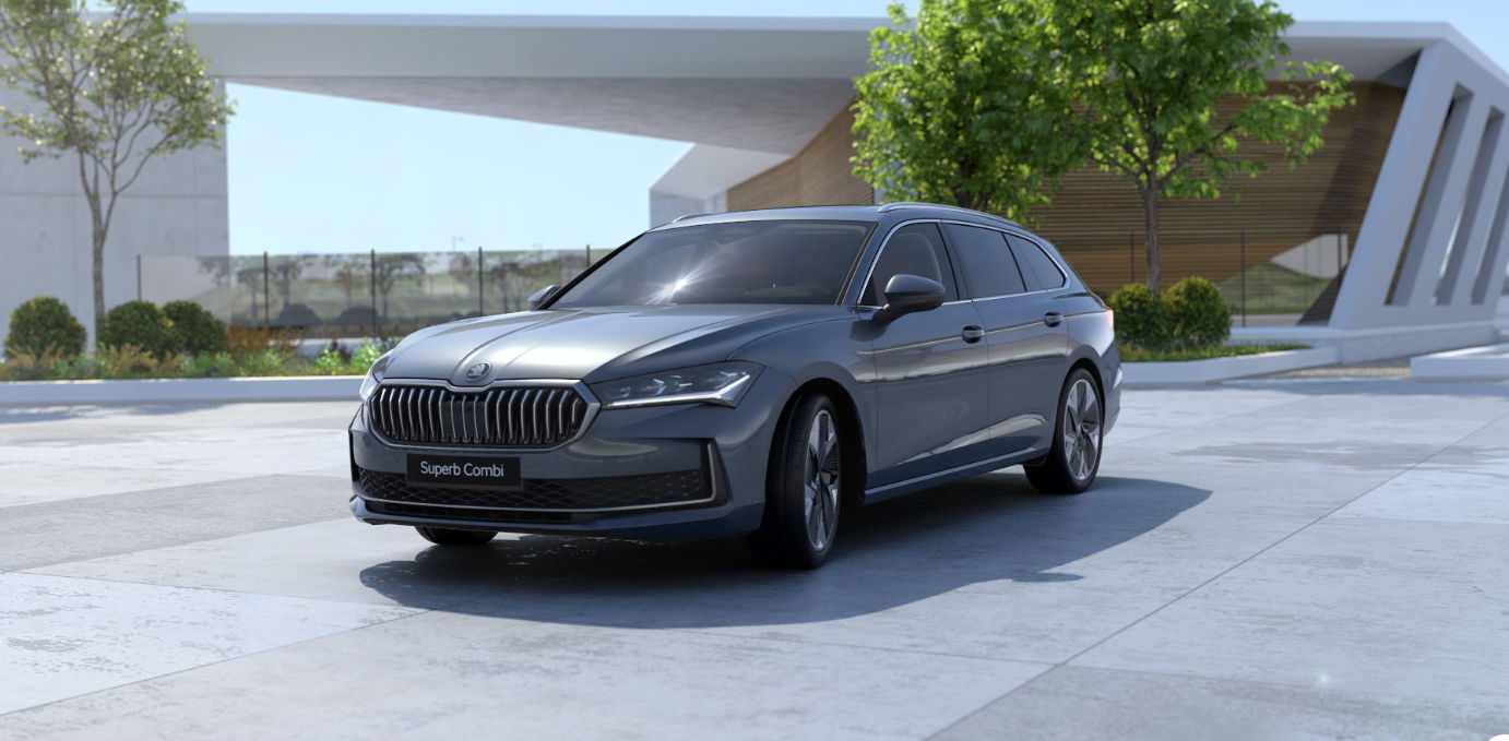 &Scaron;koda Superb Wagon in grey exterior parked outdoors