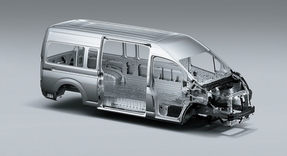Toyota HiAce body structure and chassis frame