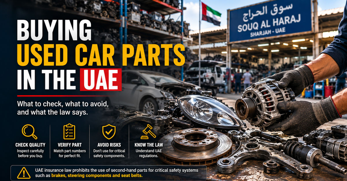 Buying Used Car Parts in the UAE: What to Check, What to Avoid, and What the Law Says