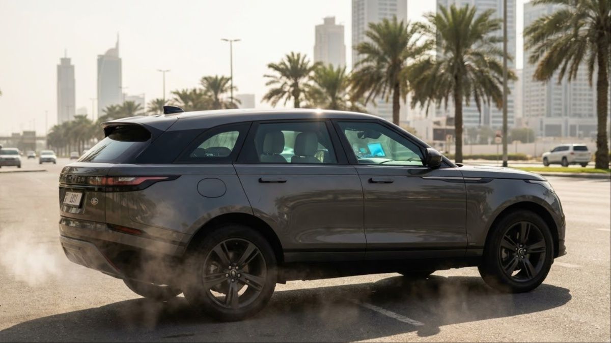 SUV idling in heat