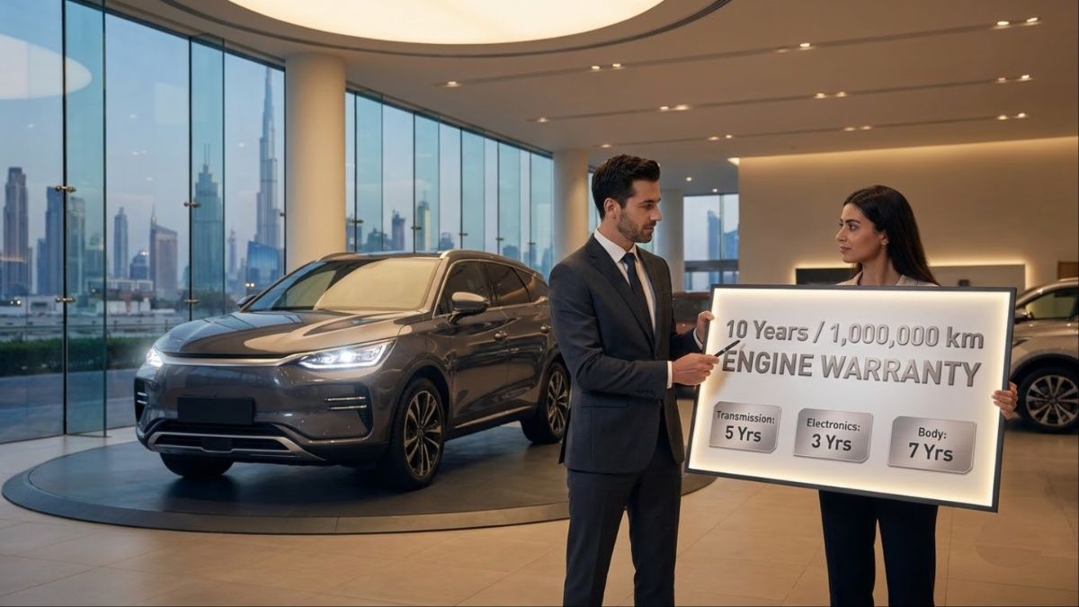 Sales consultant discussing SUV