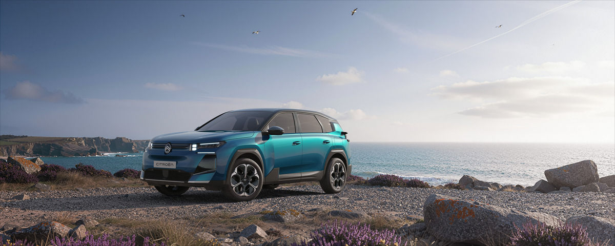 2026 Citroën C5 Aircross driving along a scenic coastal road