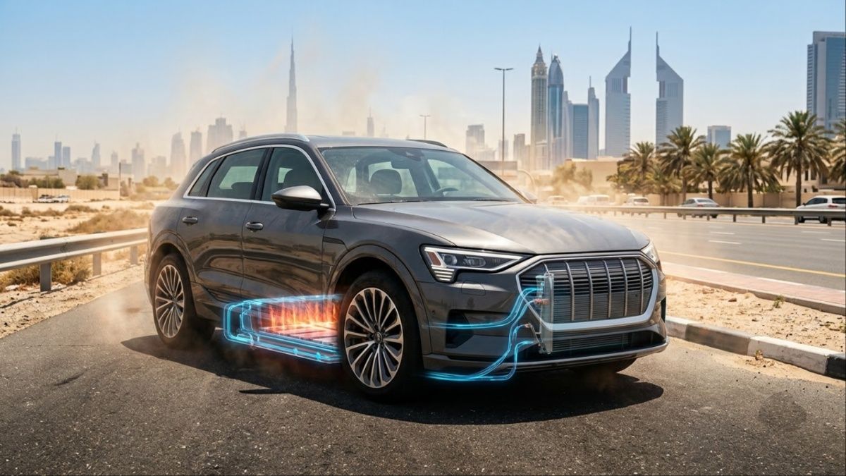 Electric car in summer heat