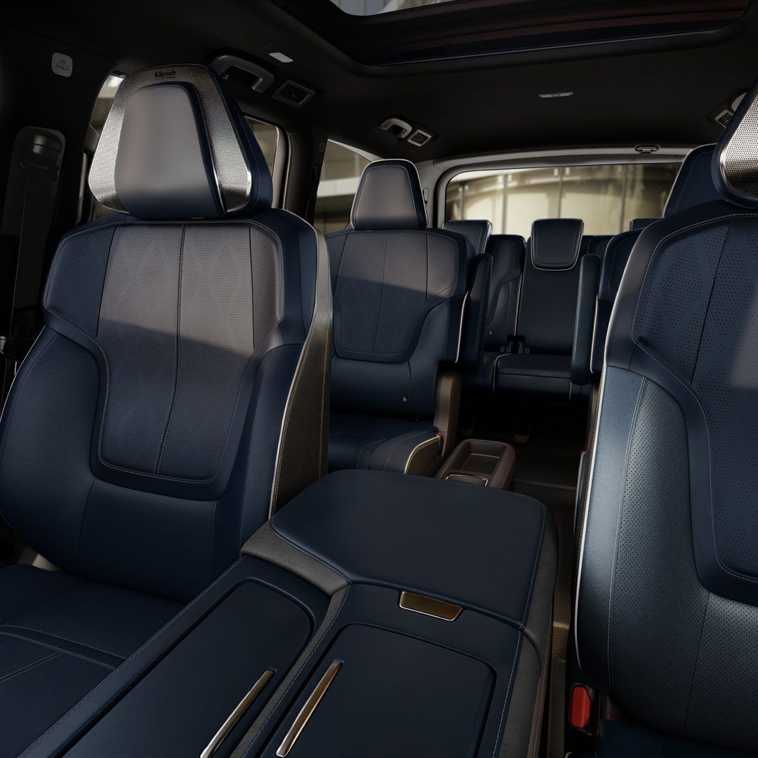 Infiniti QX80 luxury cabin with premium seating and spacious interior