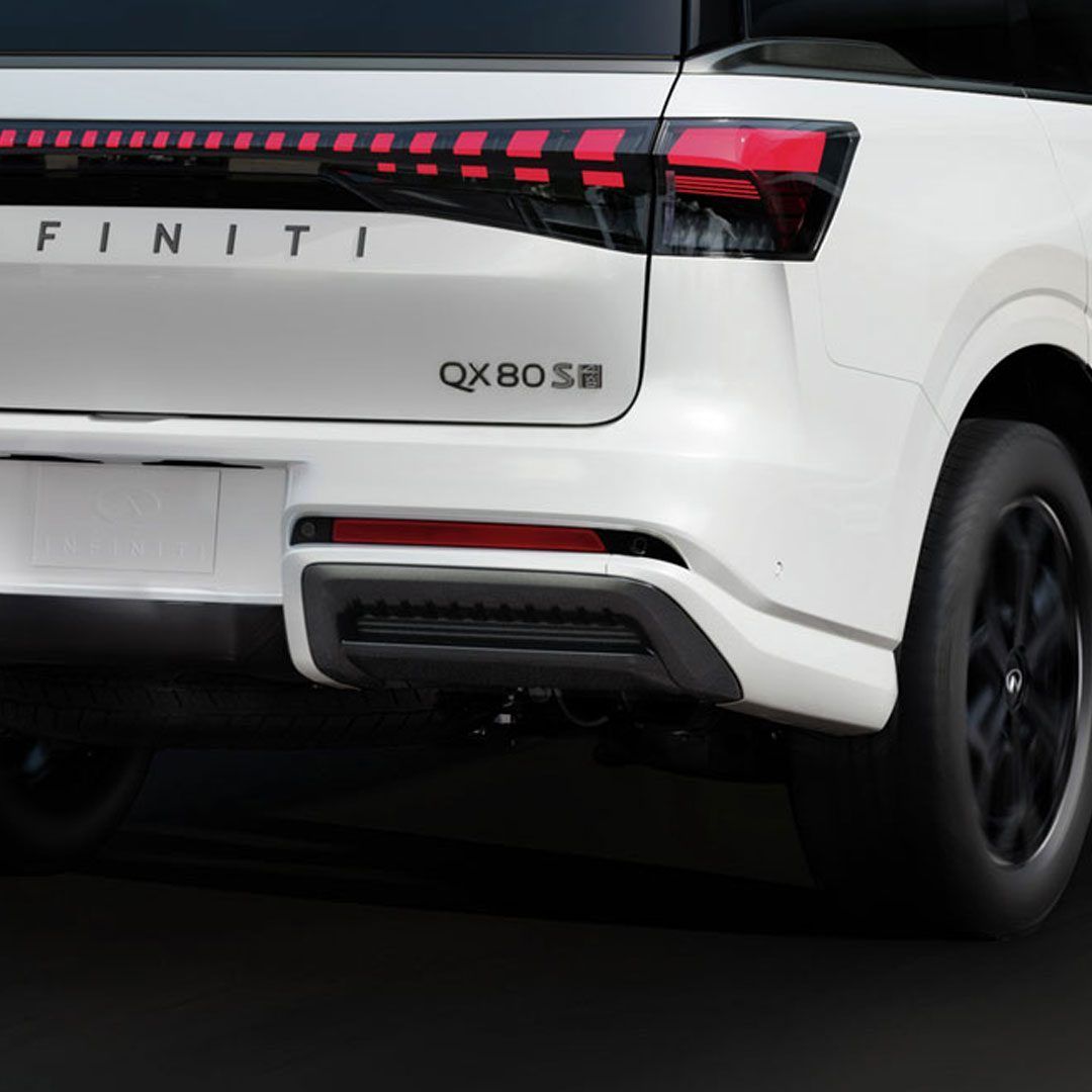 Infiniti QX80 rear design featuring LED tail lights and distinctive styling