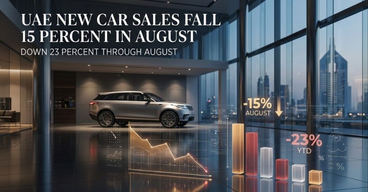 UAE New Car Sales Fall 15 Percent in August, Down 23 Percent Through August