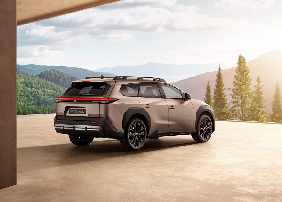 Toyota bZ4X Touring rear three-quarter exterior design