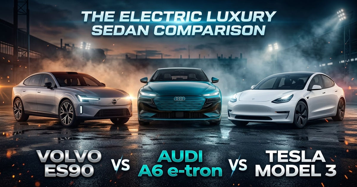 The Electric Luxury Sedan Comparison: Volvo ES90 vs Audi A6 e-tron vs Tesla Model 3